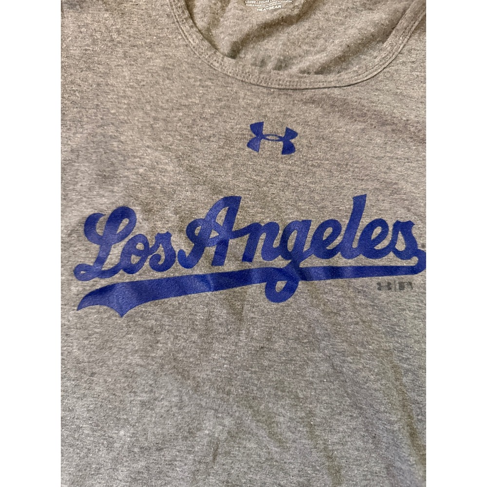 Under Armour Los Angeles Dodgers HeatGear Gray Graphic T-Shirt Womens Small SM - Picture 2 of 3